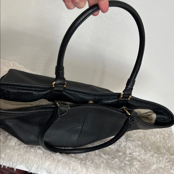 Tory Burch Black Pebbled Leather Maisey Shopper Tote
